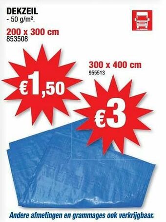 Hubo Dekzeil aanbieding