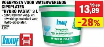 Hubo Voegpasta voor waterwerende gipsplaten hydro pasta aanbieding