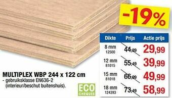 Hubo Multiplex wbp aanbieding