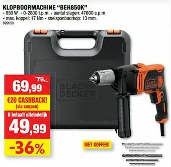 Hubo Black + decker klopboormachine beh850k aanbieding