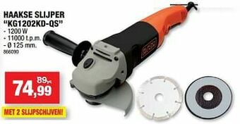Hubo Black + decker haakse slijper kg1202kd-qs aanbieding