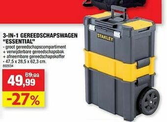 Hubo 3-in-1 gereedschapswagen essential aanbieding