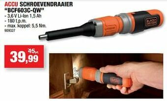 Hubo Black+decker accu schroevendraaier bcf603c-qw aanbieding