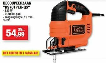 Hubo Black + decker decoupeerzaag ks701pek-qs aanbieding