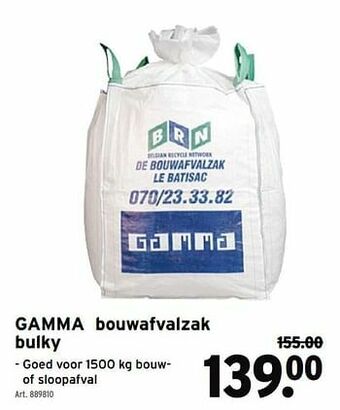 Gamma bouwafvalzak bulky