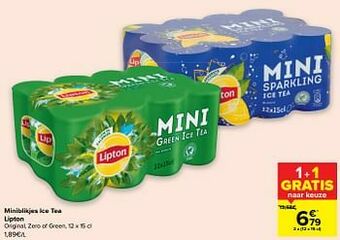 Carrefour Miniblikjes ice tea lipton aanbieding