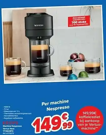 Carrefour Krups machine nespresso vertuo next yy4643fd aanbieding