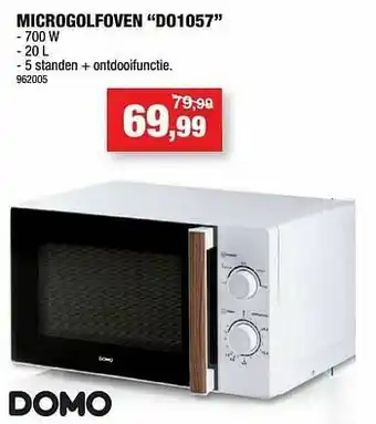 Hubo Domo elektro microgolfoven do1057 aanbieding