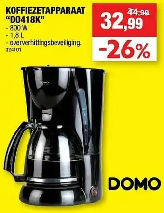 Hubo Domo elektro koffiezetapparaat do418k aanbieding