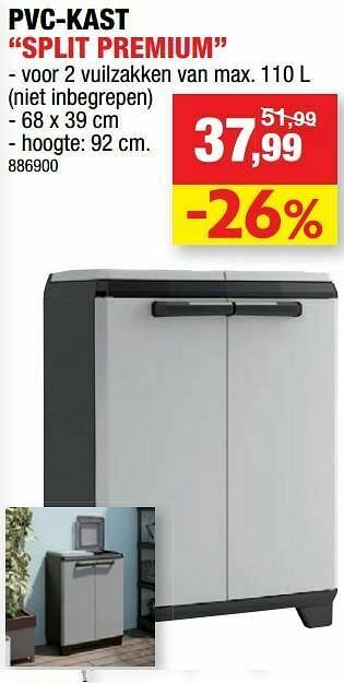 Hubo Pvc-kast split premium aanbieding