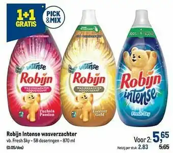 Makro Robijn intense wasverzachter fresh sky aanbieding