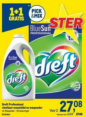 Makro Dreft professional vloeibaar wasmiddel en waspoeder aanbieding