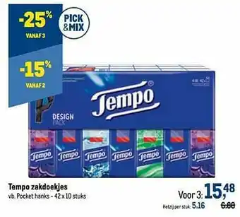 Makro Tempo zakdoekjes pocket hanks aanbieding