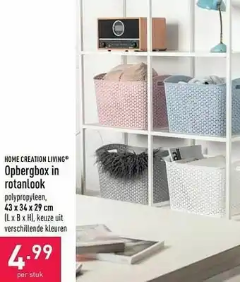 ALDI Opbergbox in rotanlook aanbieding