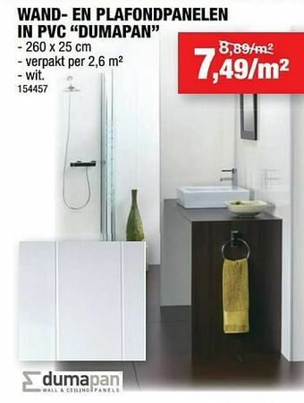 Hubo Wand- en plafondpanelen in pvc dumapan aanbieding