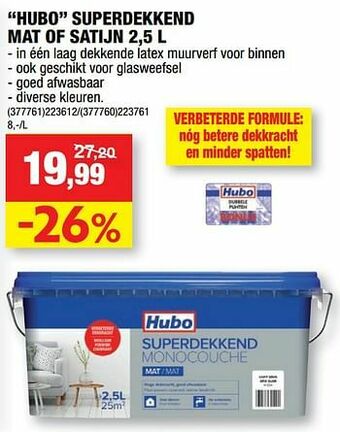 Hubo Hubo superdekkend mat of satijn aanbieding