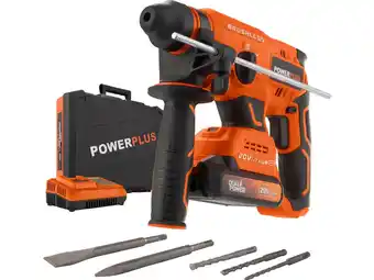 Hubo Powerplus dual power powdp15640 accu boorhamer 20v + accu en lader aanbieding