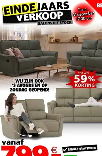 Seats and Sofas Antonio 3-zits of 2-zits salon aanbieding