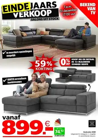Seats and Sofas Dior hoeksalon aanbieding