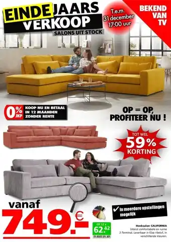 Seats and Sofas California hoeksalon aanbieding