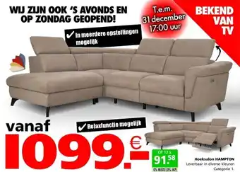 Seats and Sofas Hampton hoeksalon, zetelbed aanbieding