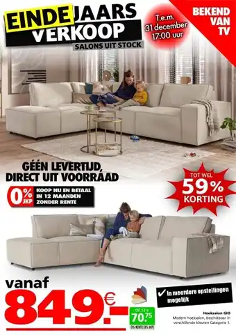 Seats and Sofas Gio hoeksalon aanbieding