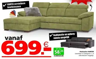 Seats and Sofas Hunter hoeksalon, zetelbed aanbieding