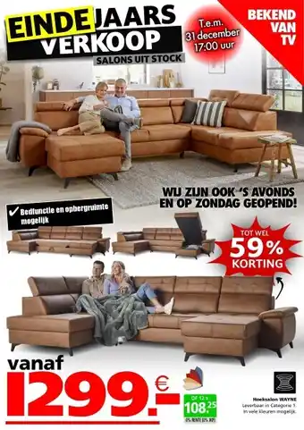 Seats and Sofas Wayne u salon, zetelbed aanbieding