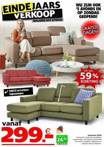 Seats and Sofas Dean hoeksalon aanbieding