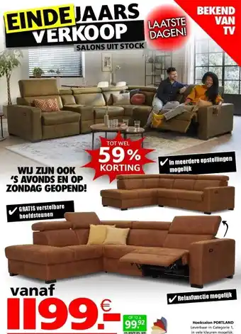 Seats and Sofas Portland hoeksalon aanbieding