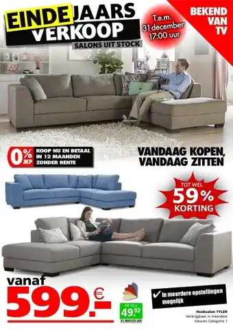 Seats and Sofas Tyler hoeksalon aanbieding