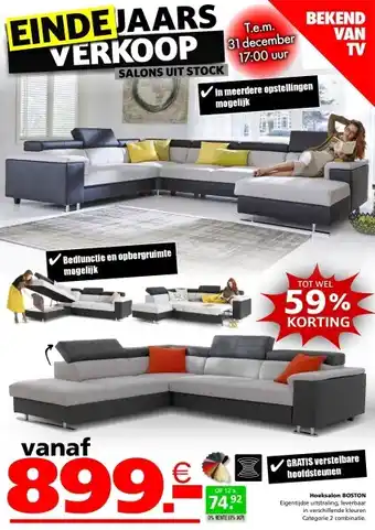 Boston hoeksalon, zetelbed