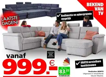 Seats and Sofas Benito u salon, zetelbed aanbieding