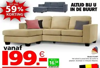 Seats and Sofas Stuart hoeksalon aanbieding