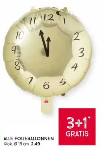 ALLE FOLIEBALLONNEN Klok. Ø 18 cm