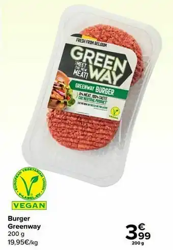 Carrefour Burger greenway aanbieding
