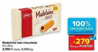 Carrefour Madeleine met chocolade aanbieding