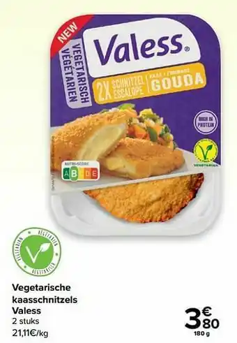 Vegetarische kaasschnitzels valess