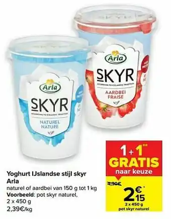 Carrefour Pot skyr naturel aanbieding