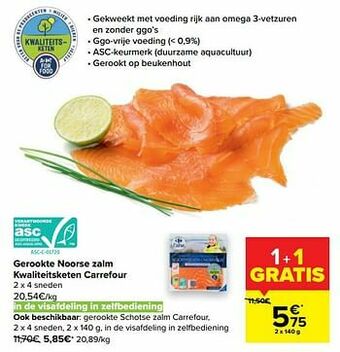 Carrefour Gerookte noorse zalm kwaliteitsketen carrefour aanbieding