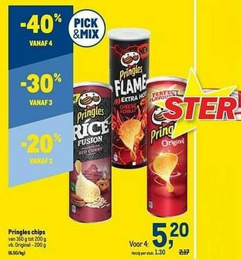 Makro Pringles chips original aanbieding