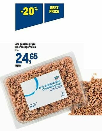 Aro gepelde grijze noordzeegarnalen