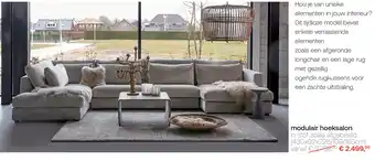 modulair hoeksalon in stof zoals afgebeeld 430 x 92 x 226/109/160cm