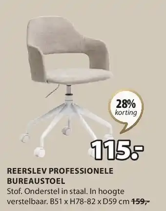 Jysk Reerslev professionele bureaustoel aanbieding