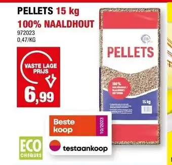 Hubo Pellets 15 kg 100% naaldhout aanbieding