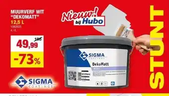 Hubo Muurverf wit “dekomatt” 12,5 l aanbieding
