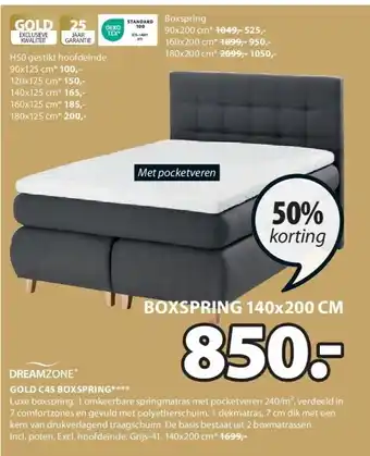 Jysk Gold c45 boxspring aanbieding