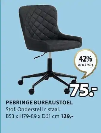 Jysk Pebringe bureaustoel aanbieding