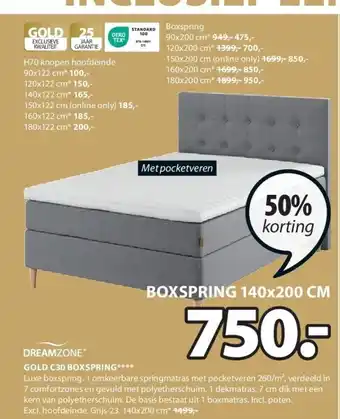 Jysk Gold c30 boxspring aanbieding