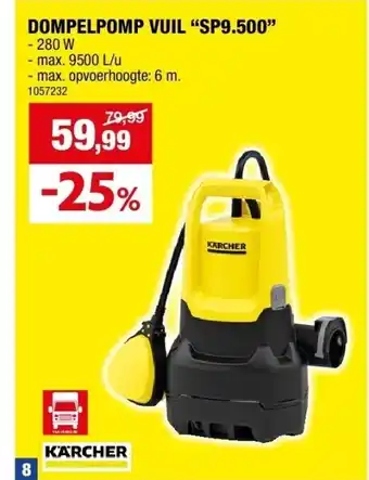 Hubo Dompelpomp vuil “sp9.500” aanbieding